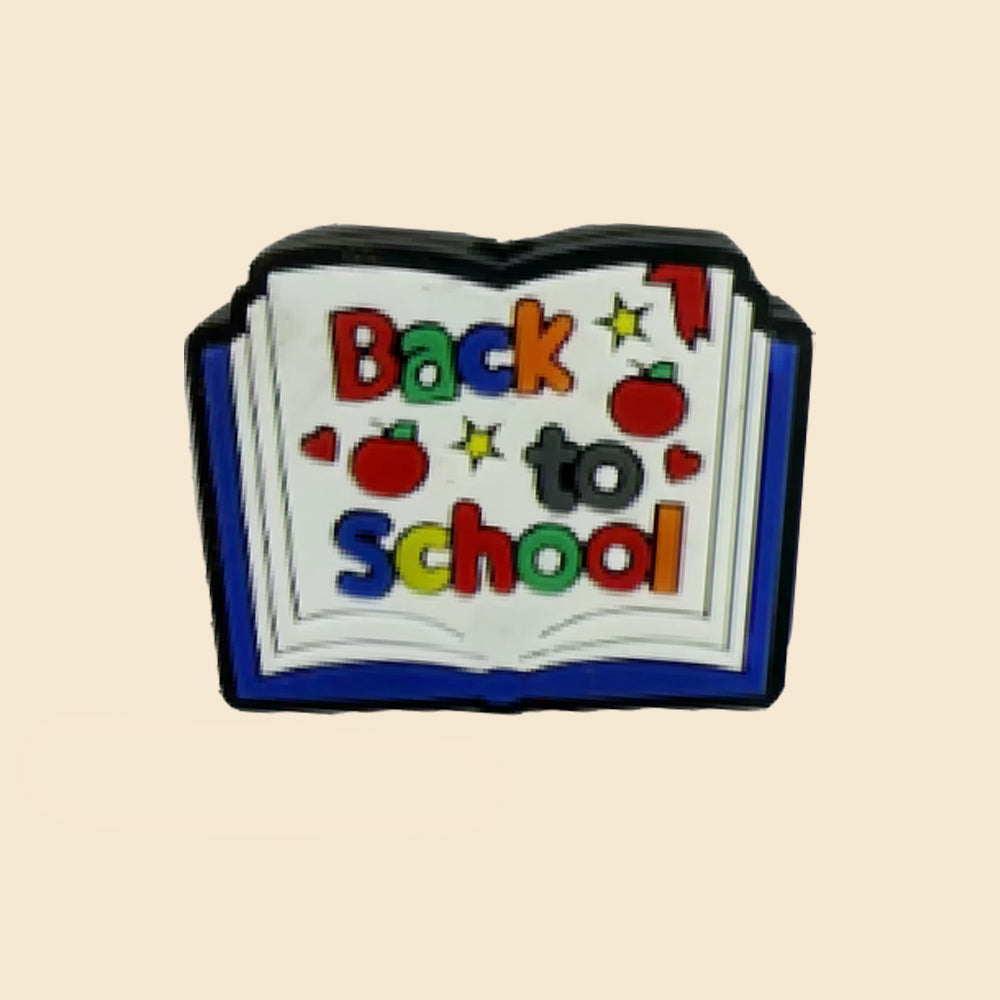 Wholesale 10pcs Cartoon Apple Color Letter Book Pattern Silicone Beads